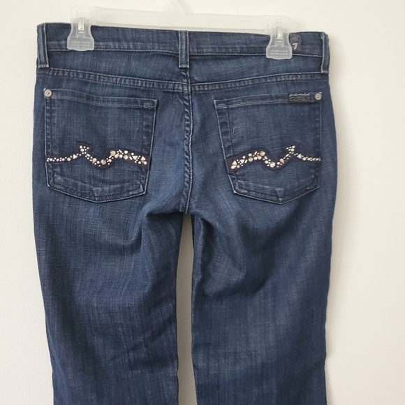 7 for all Mankind bootcut jeans embellished with Swarovski crystals Size 28 - Picture 6 of 10